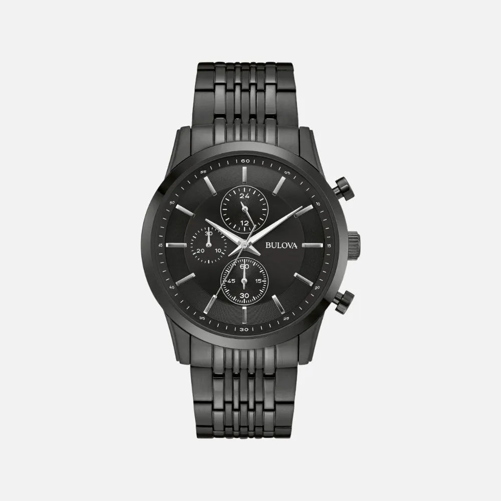 Bulova Classic Chronograph All Black Stainless Steel Watch