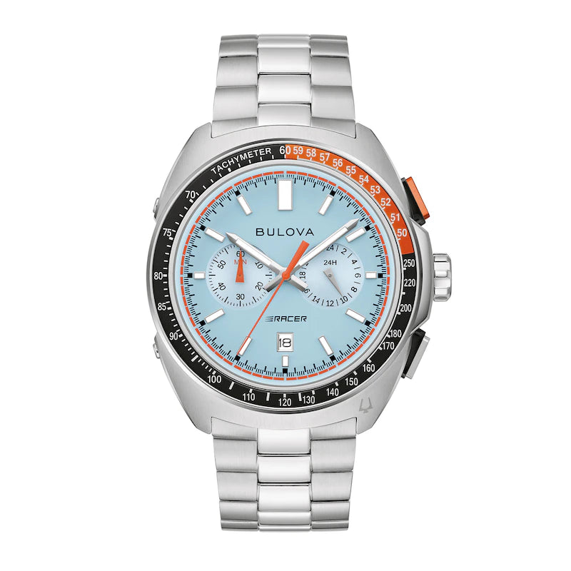 Bulova Racer Chronograph Watch with Light Blue Dial