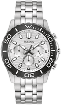 Bulova Chronograph Stainless Steel Watch with Silver Dial