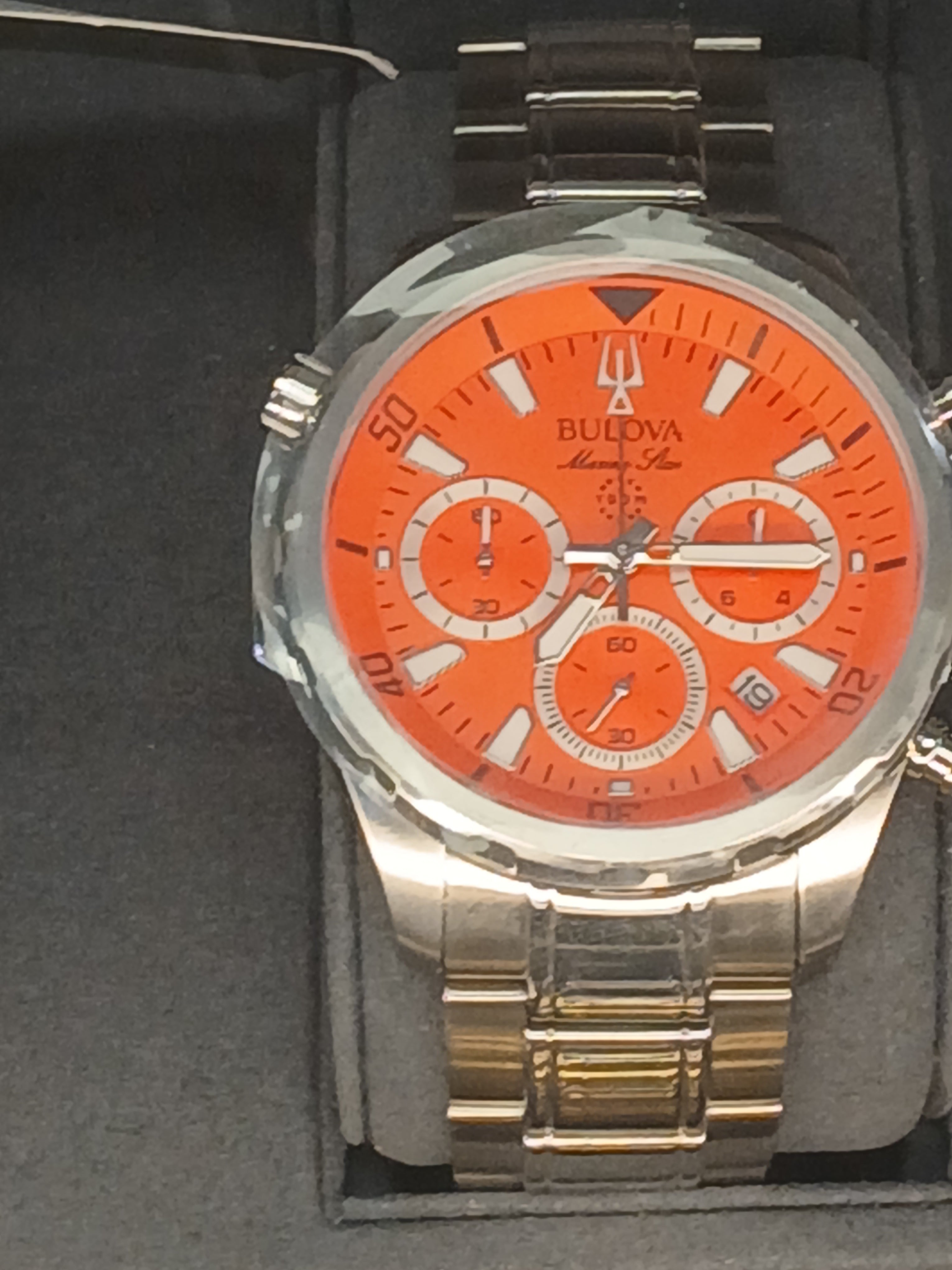 Bulova Marine Star Men's Chronograph Watch (Orange)