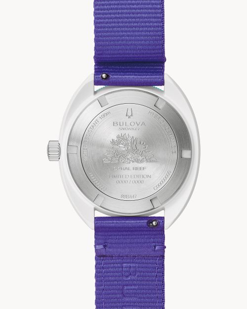 Bulova
Bulova Snorkel Teal Dial Violet TIDE Nylon NATO Strap Limited Edition Watch 41mm